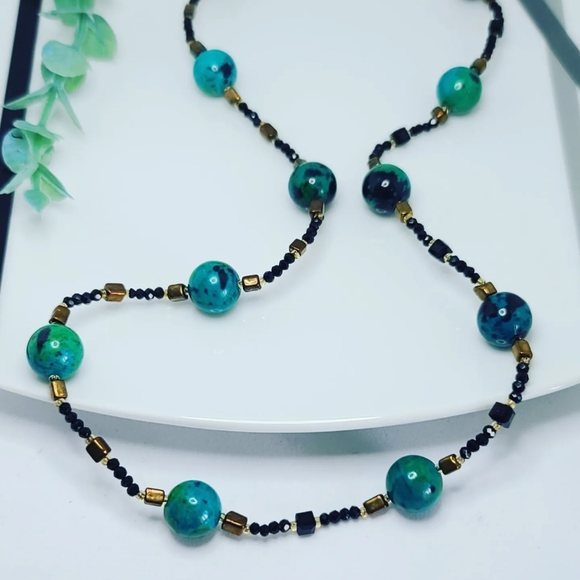Chrysocolla necklace - Picture 3 of 4